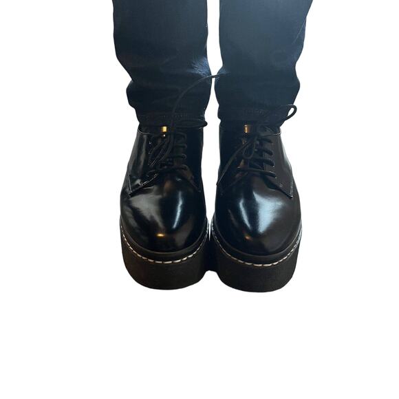Opening Ceremony platform oxfords size 41 black with white stitching - Picture 2 of 9